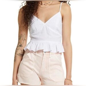 Women’s BP. White Ruffled Hem Camisole Top